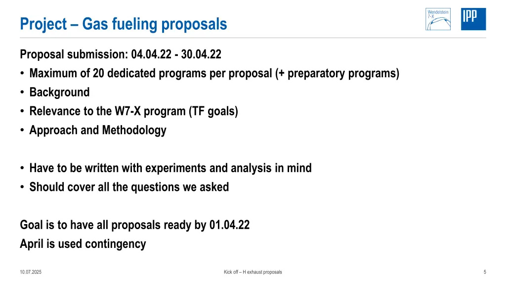project gas fueling proposals
