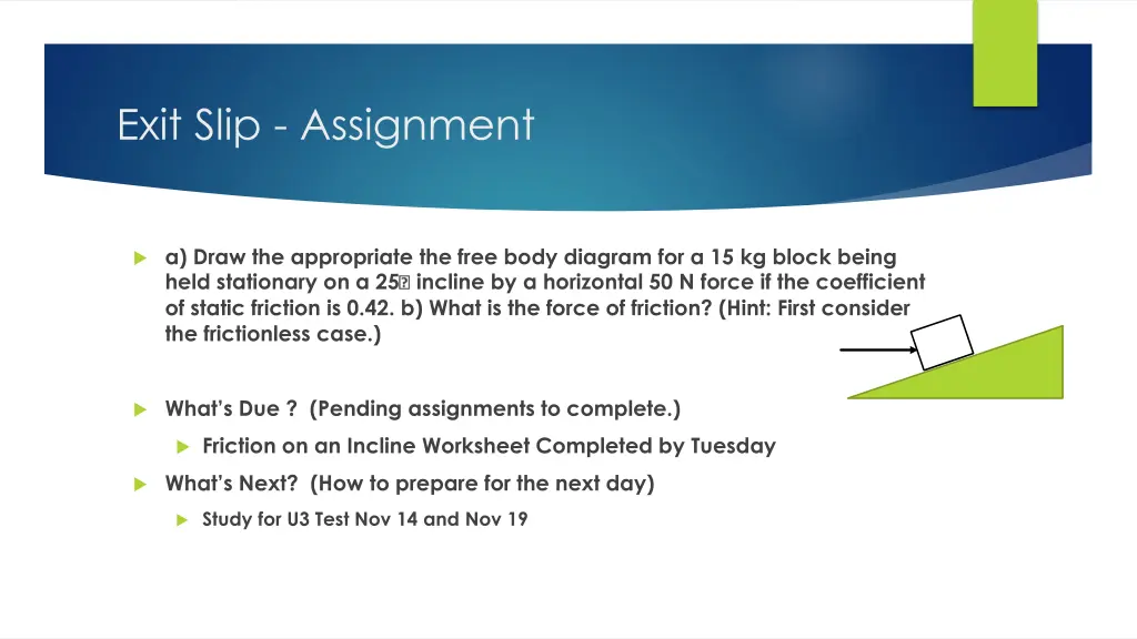 exit slip assignment