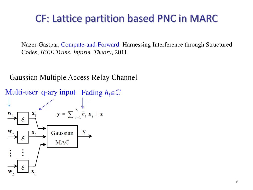 cf lattice partition based pnc in marc