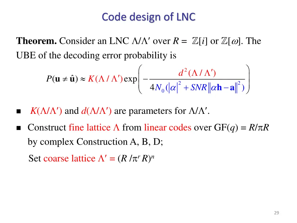 code design of lnc