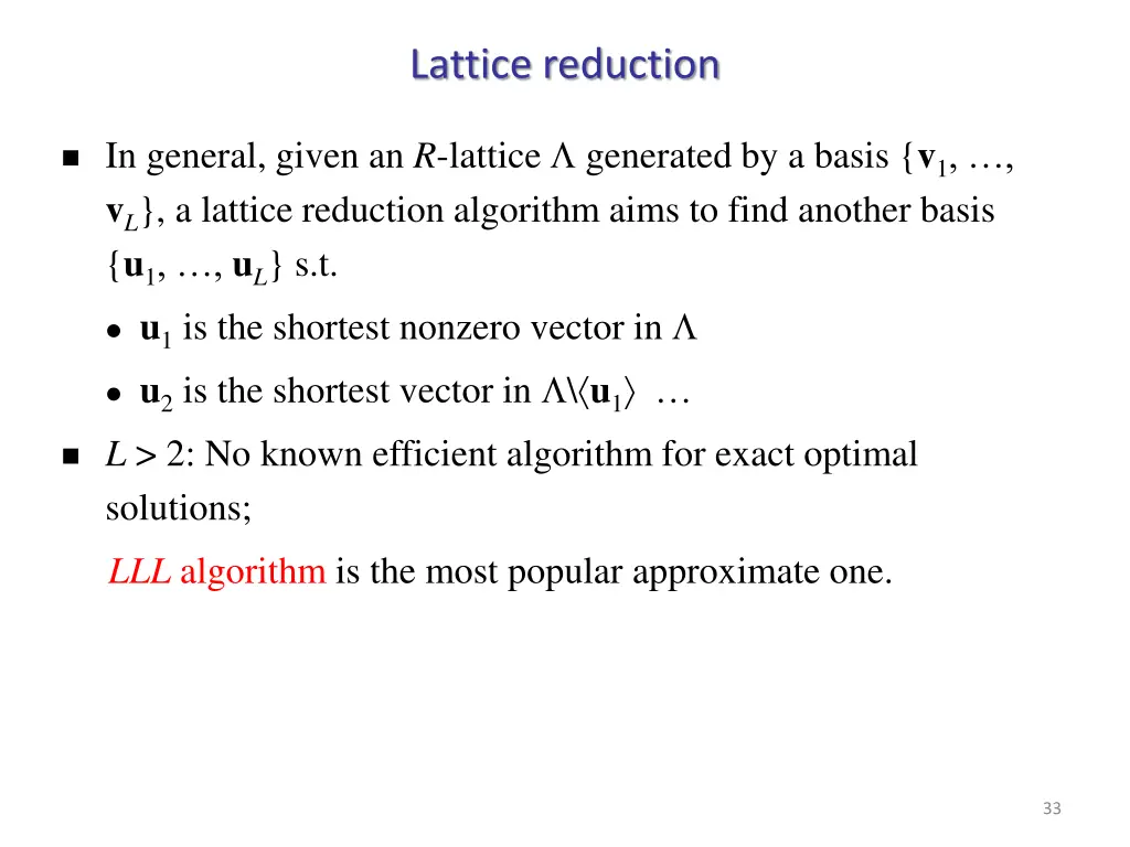 lattice reduction 1
