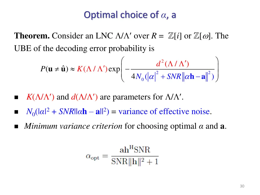 optimal choice of a