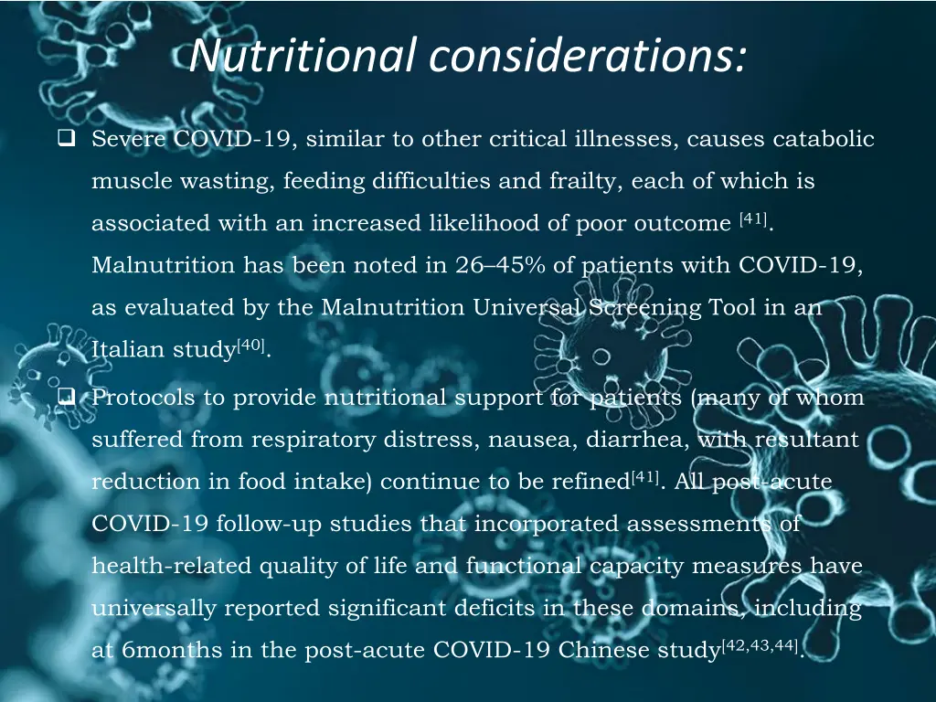 nutritional considerations