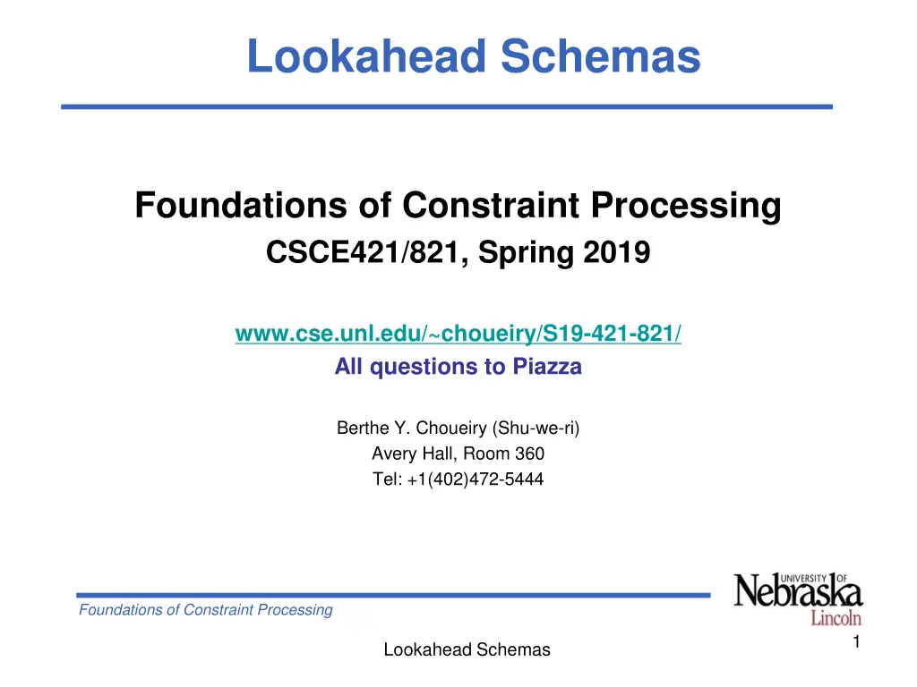 lookahead schemas
