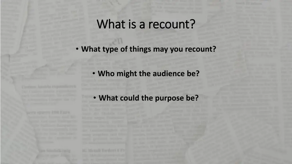 what is a recount what is a recount