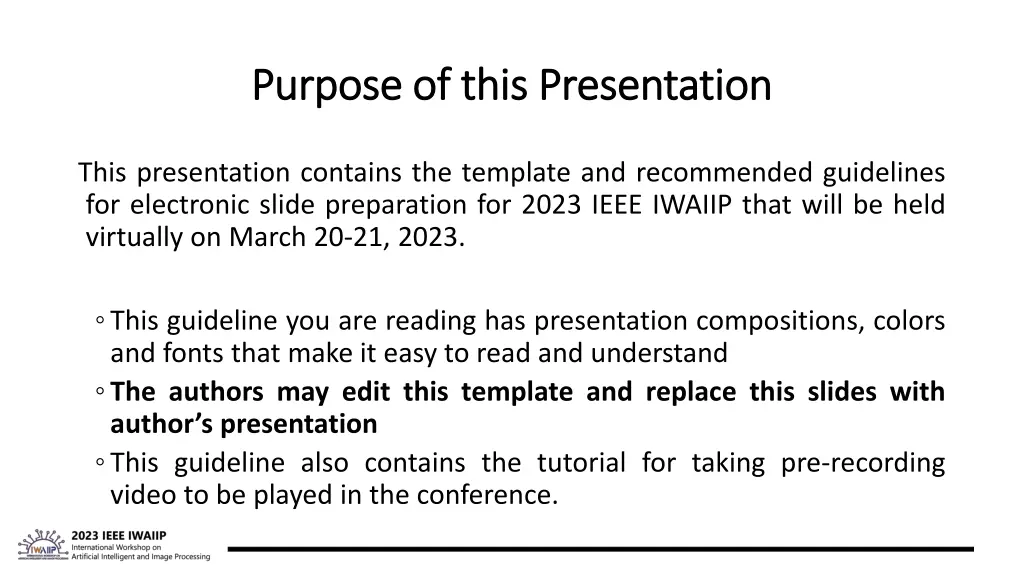 purpose of this presentation purpose of this
