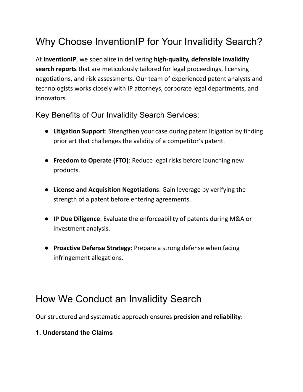 why choose inventionip for your invalidity search