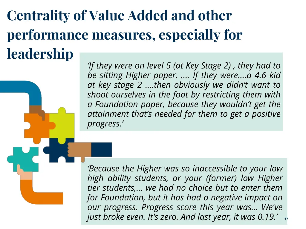 centrality of value added and other performance