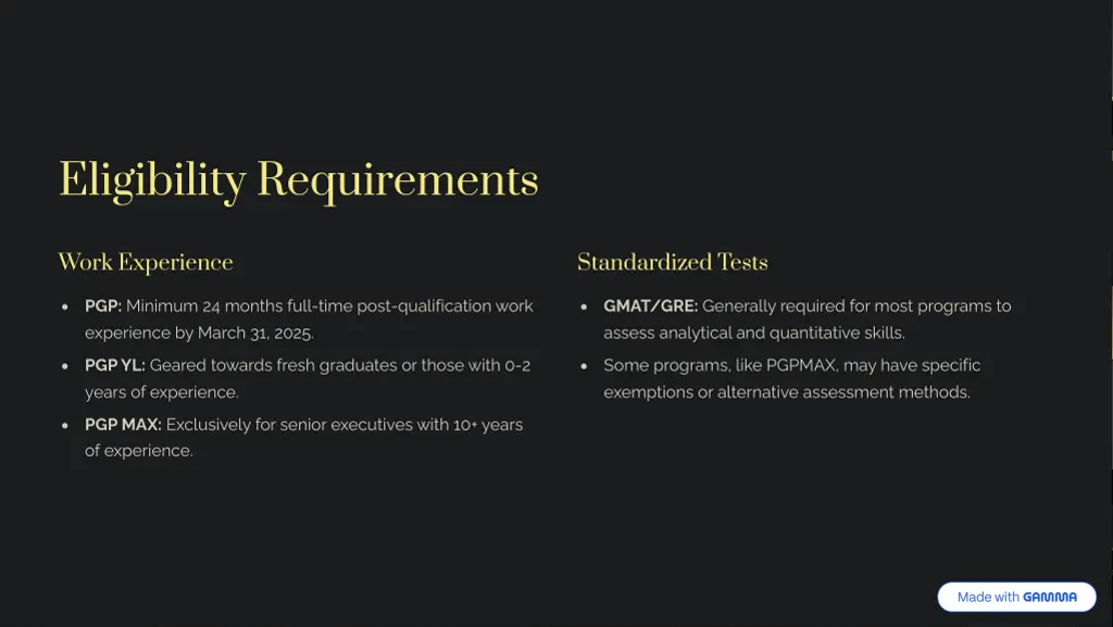 eligibility requirements