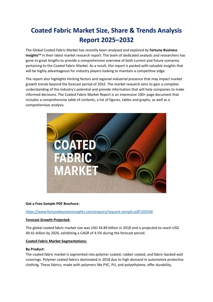 coated fabric market size share trends analysis