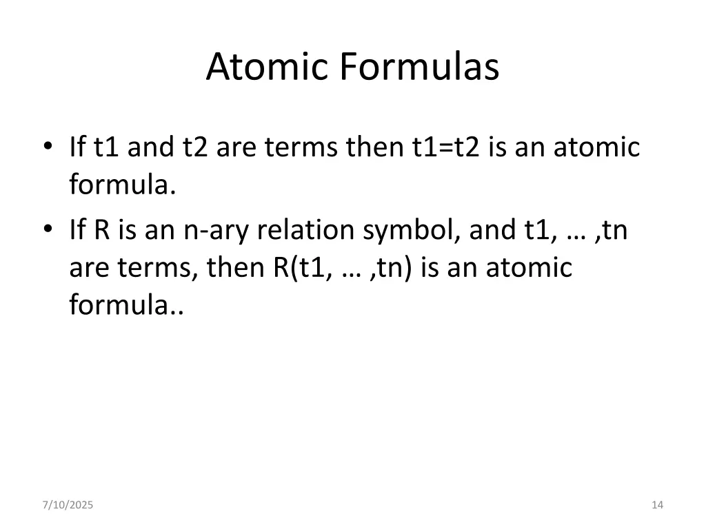 atomic formulas