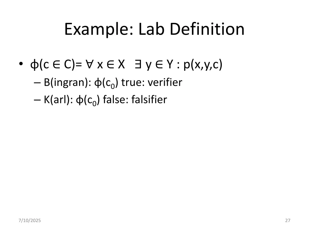 example lab definition