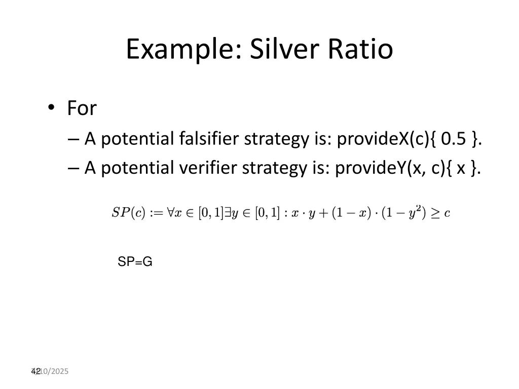 example silver ratio