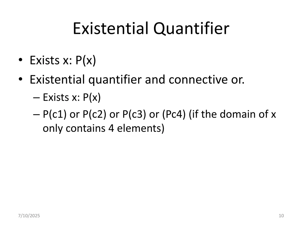 existential quantifier