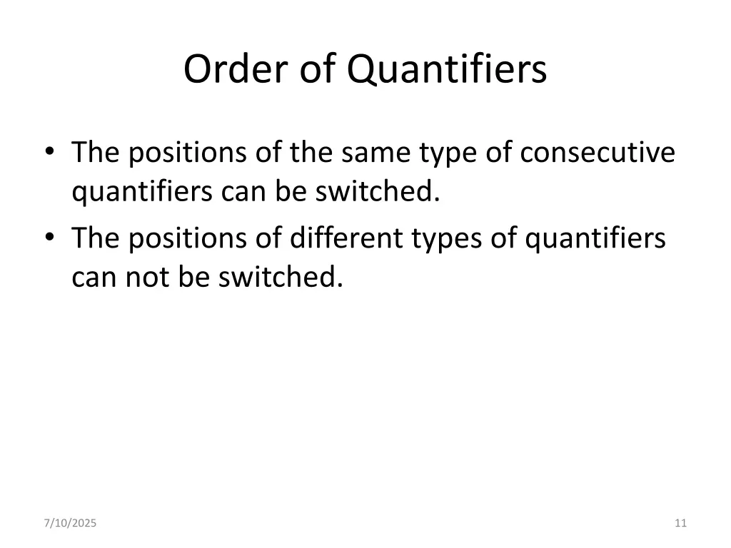 order of quantifiers