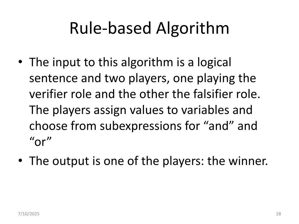 rule based algorithm