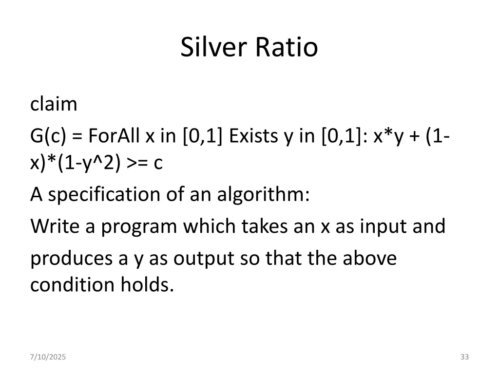 silver ratio