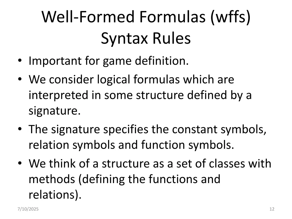 well formed formulas wffs syntax rules important