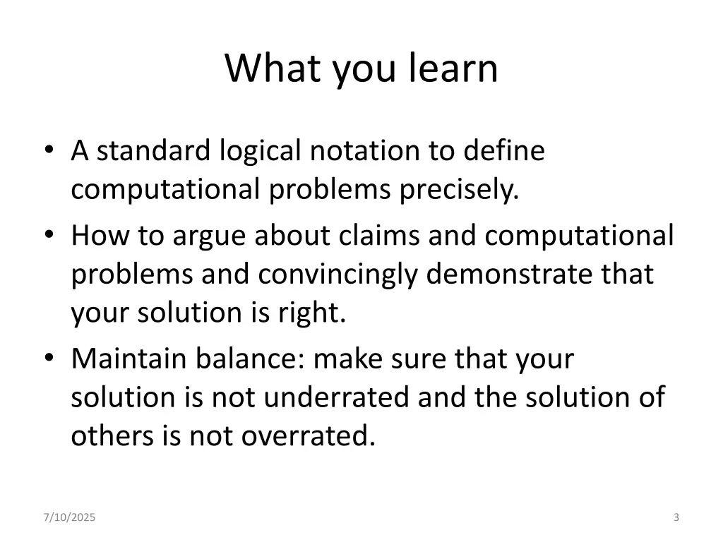what you learn