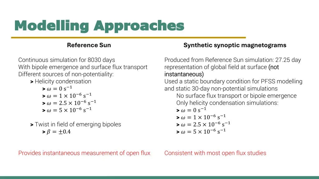 modelling approaches modelling approaches