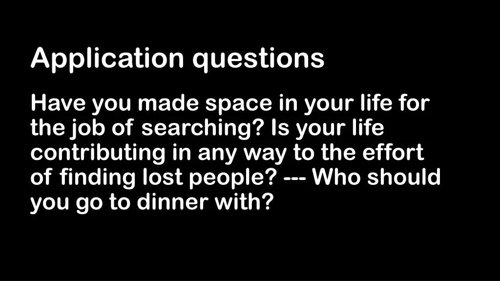 application questions