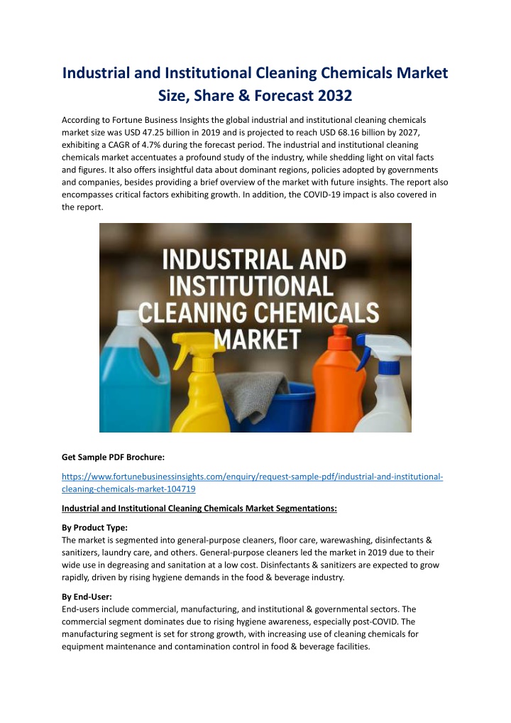 industrial and institutional cleaning chemicals