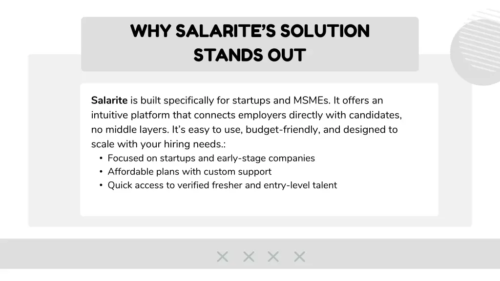 why salarite s solution stands out