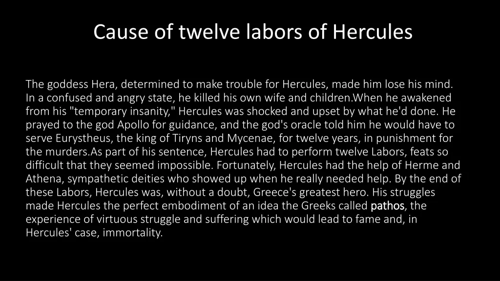 cause of twelve labors of hercules