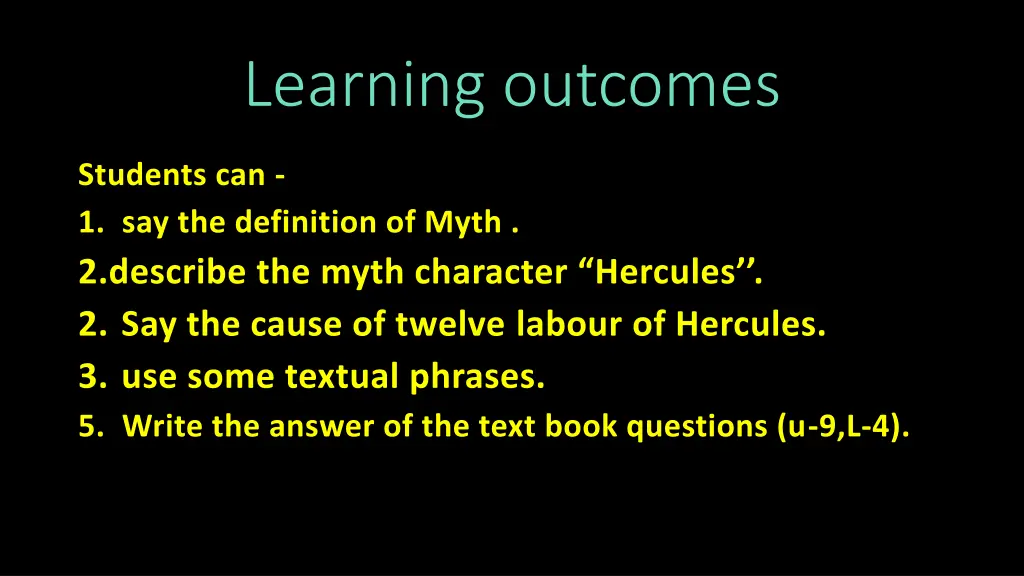 learning outcomes