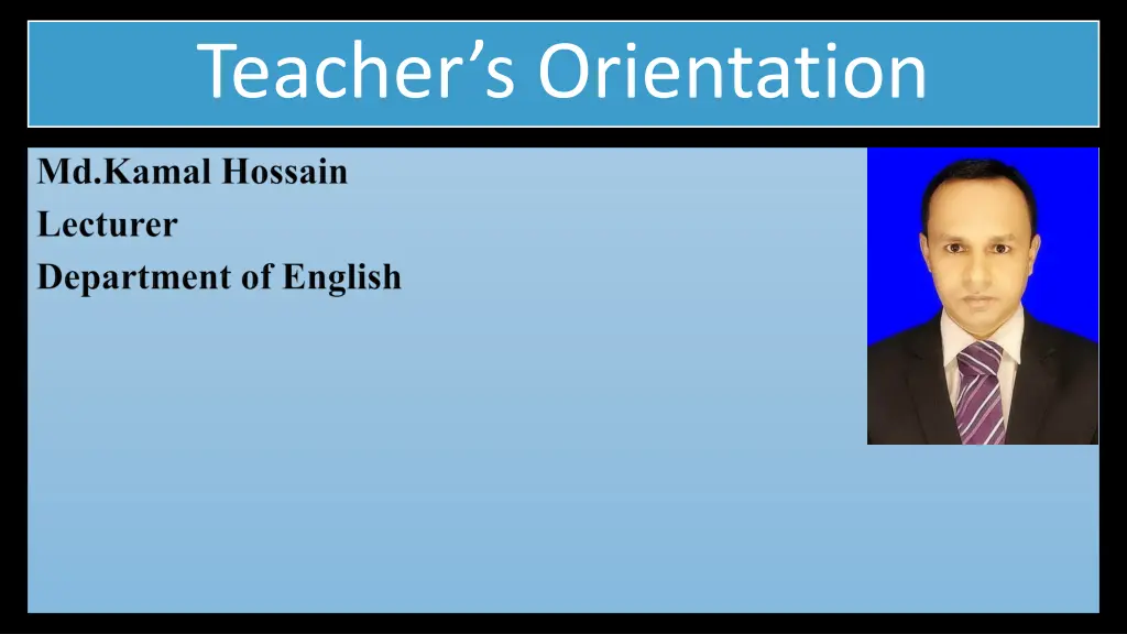 teacher s orientation