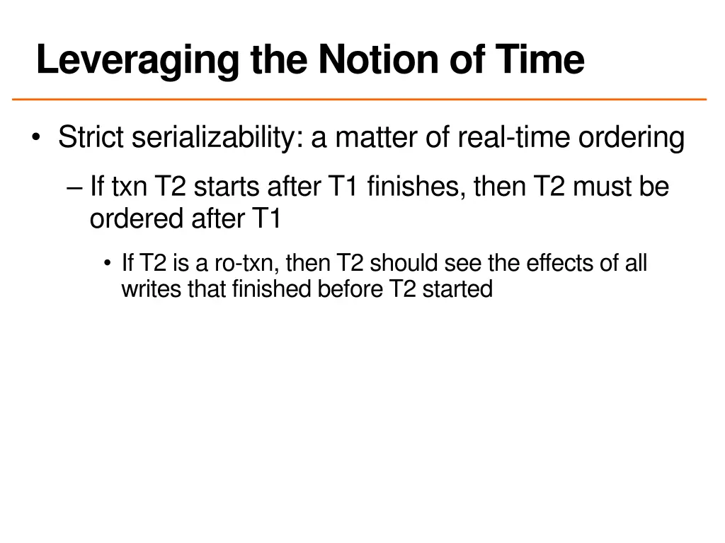 leveraging the notion of time