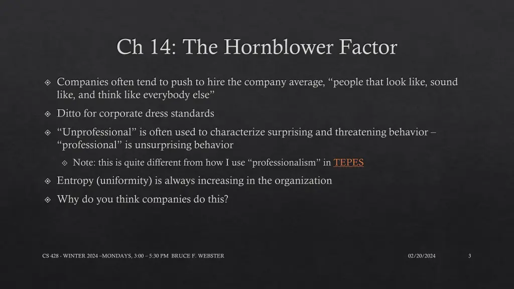 ch 14 the hornblower factor