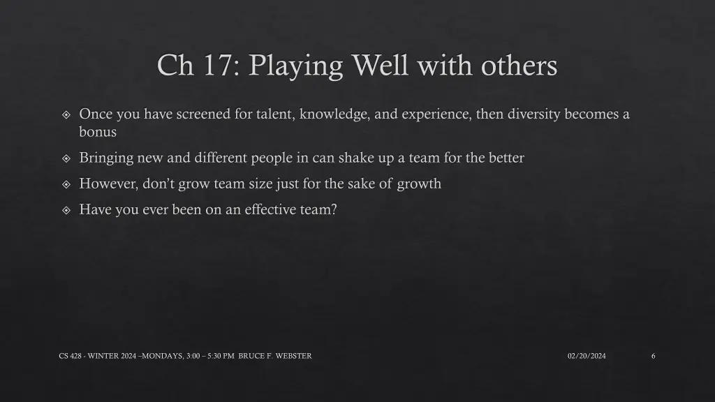 ch 17 playing well with others