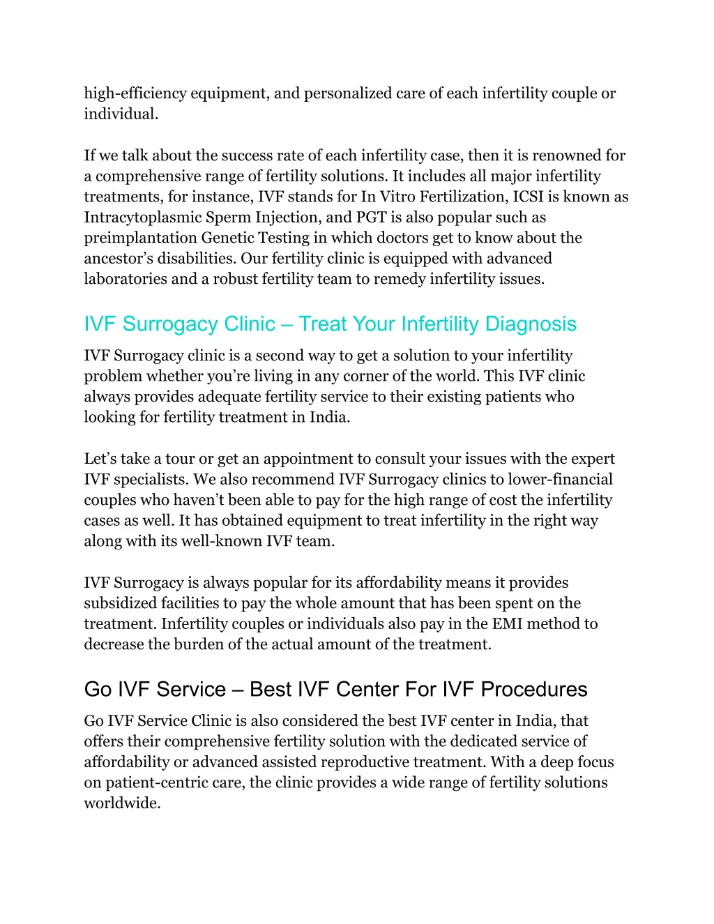 high efficiency equipment and personalized care