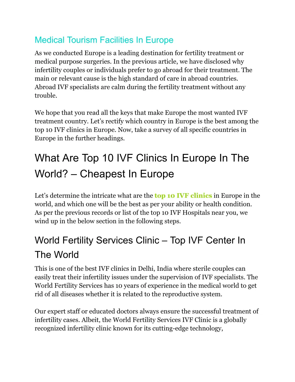 medical tourism facilities in europe