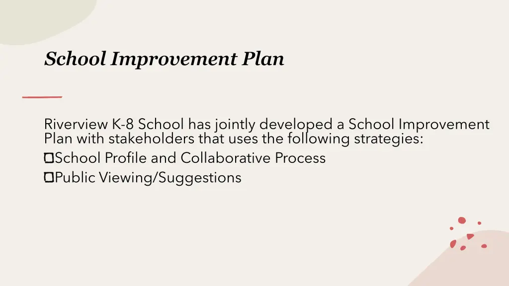 school improvement plan