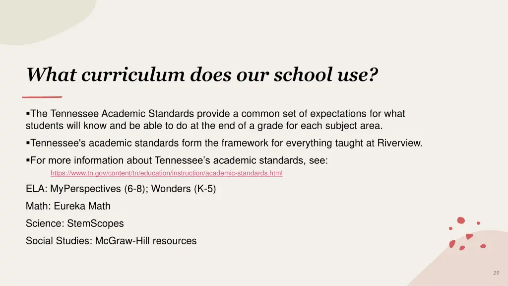 what curriculum does our school use