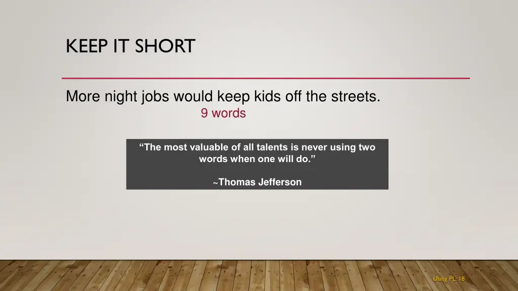 keep it short 1
