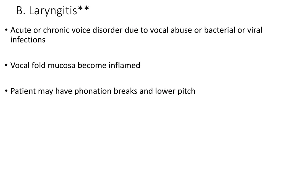 b laryngitis