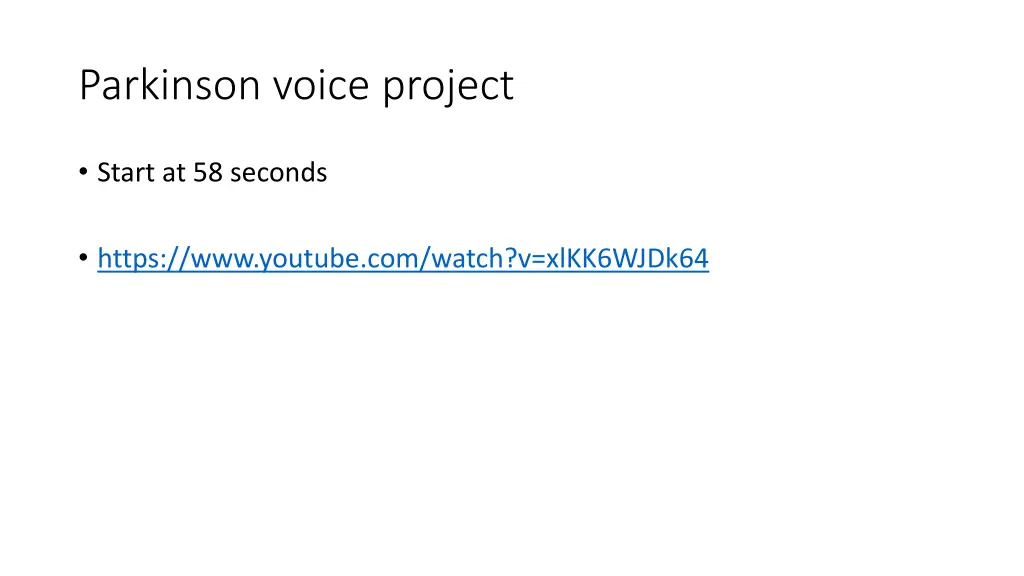 parkinson voice project