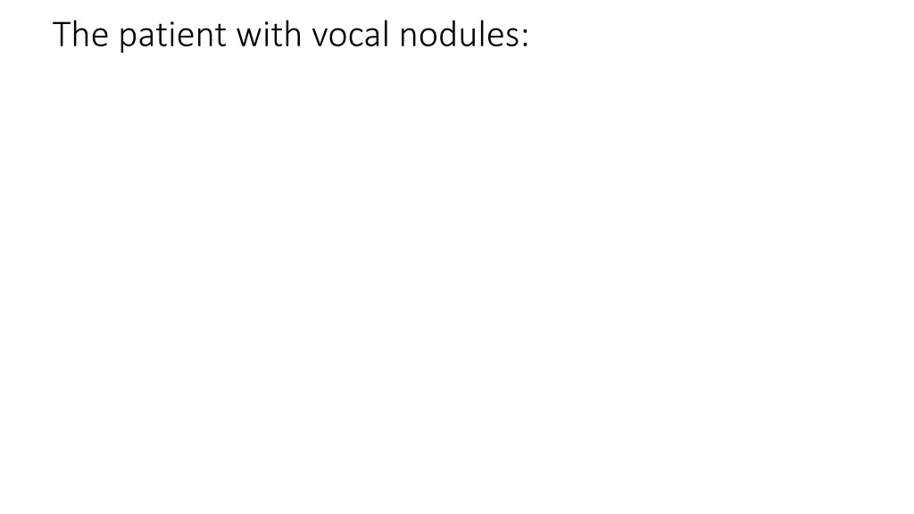 the patient with vocal nodules