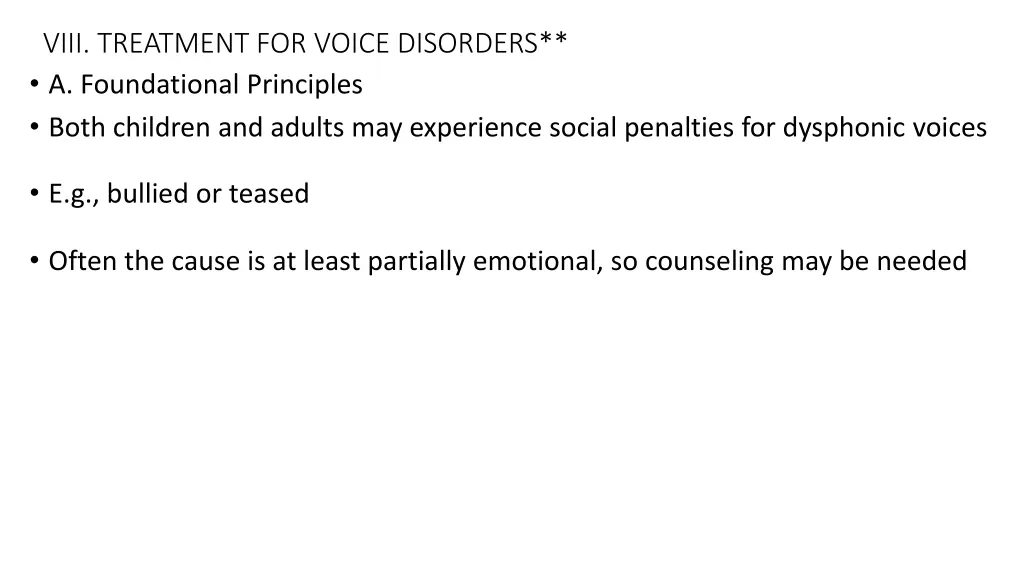 viii treatment for voice disorders a foundational