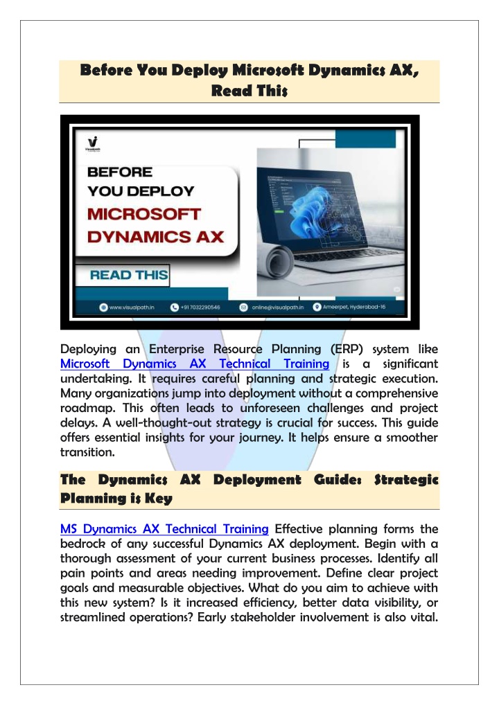 before you deploy microsoft dynamics ax read this