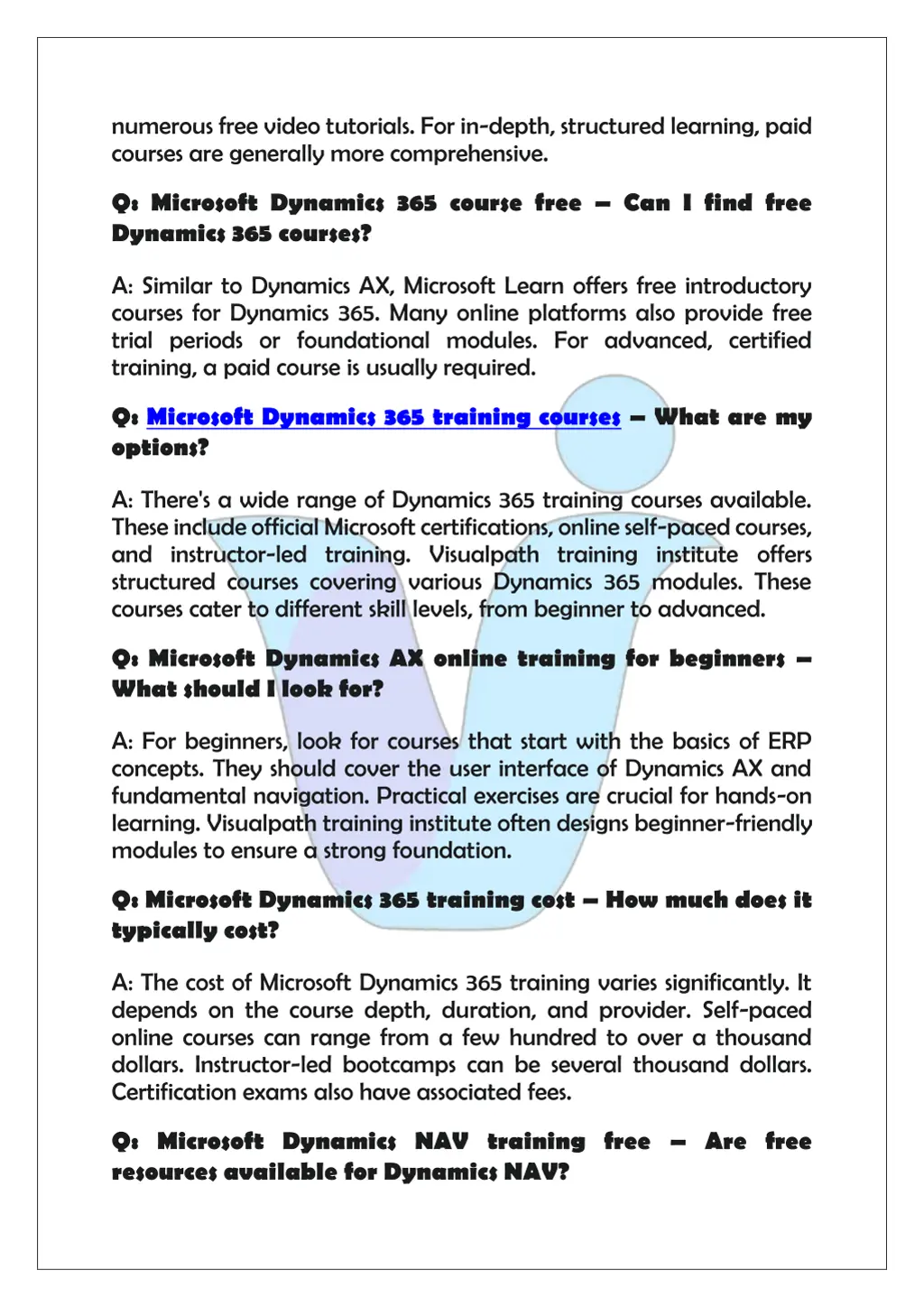 numerous free video tutorials for in depth