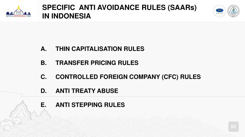 specific anti avoidance rules saars in indonesia