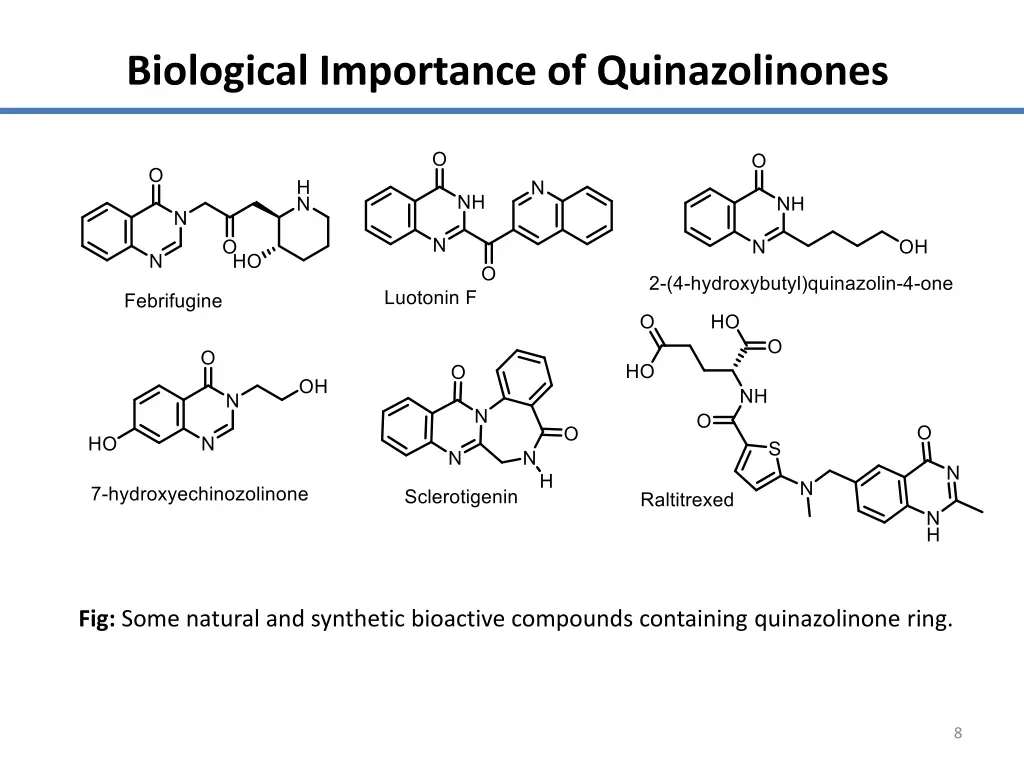 biological importance of quinazolinones