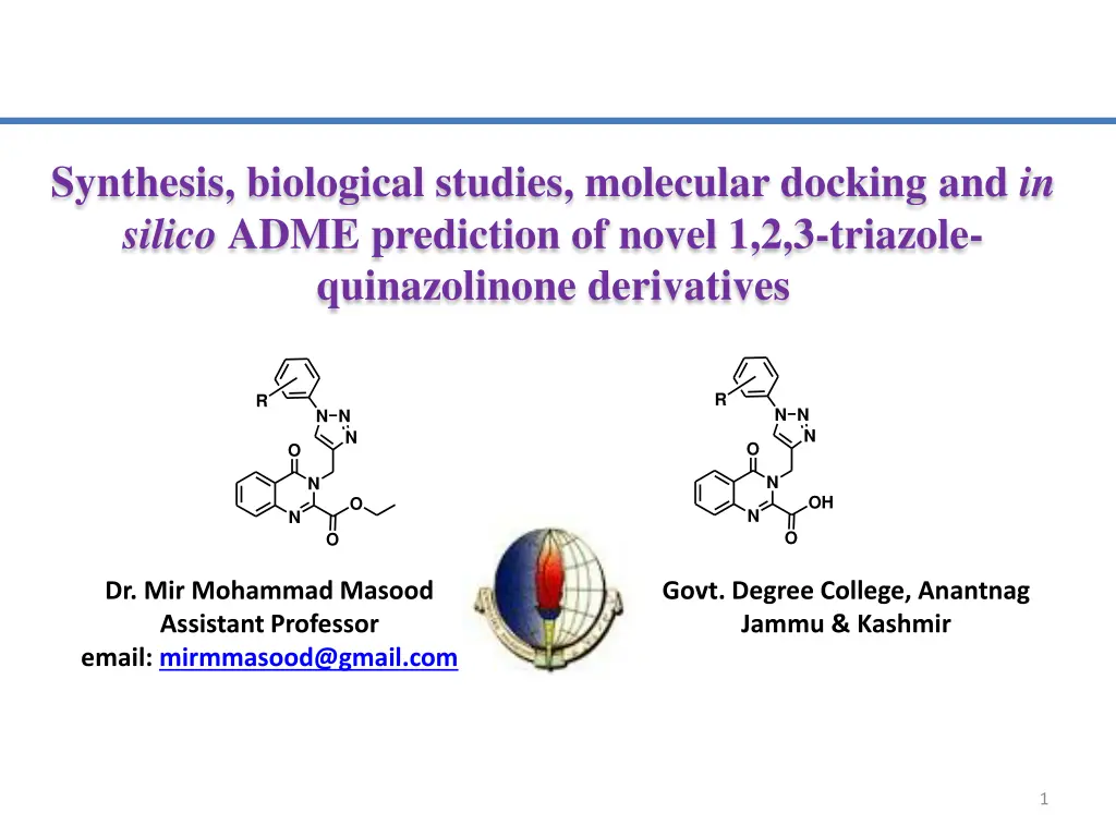 synthesis biological studies molecular docking