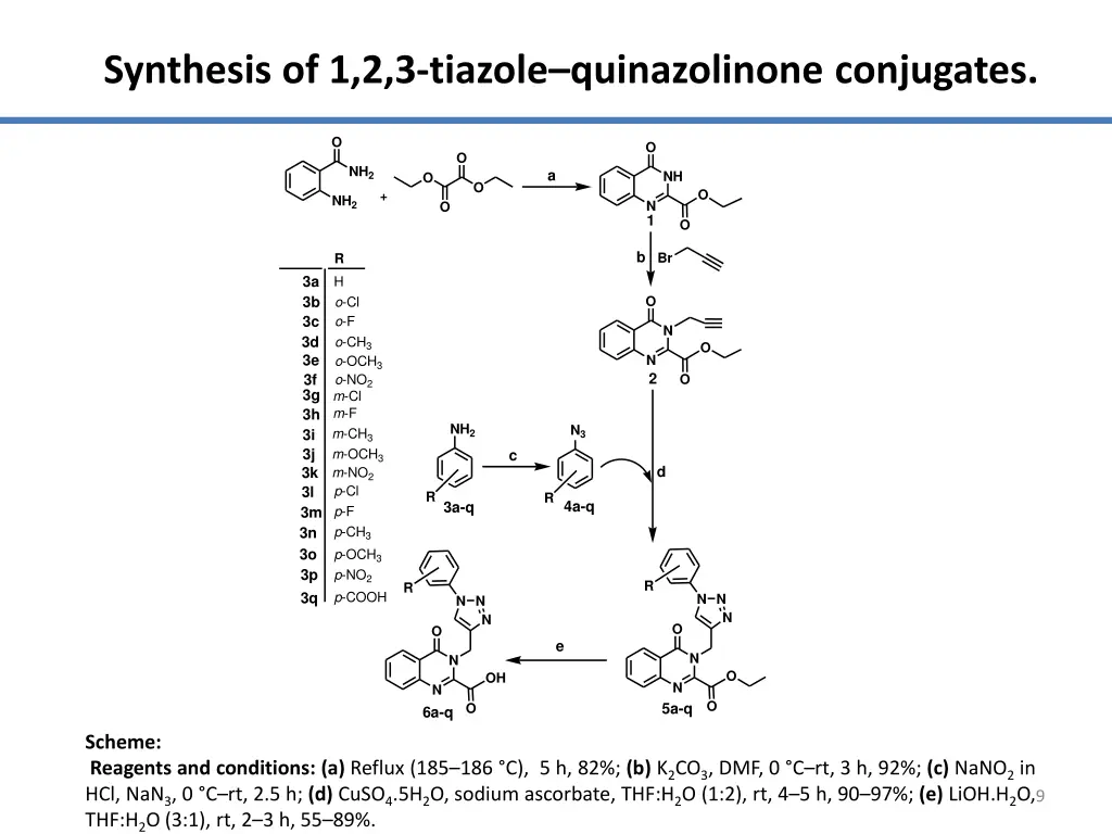 synthesis of 1 2 3 tiazole quinazolinone