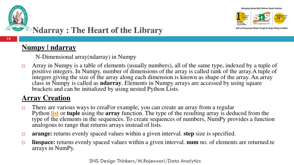ndarray the heart of the library