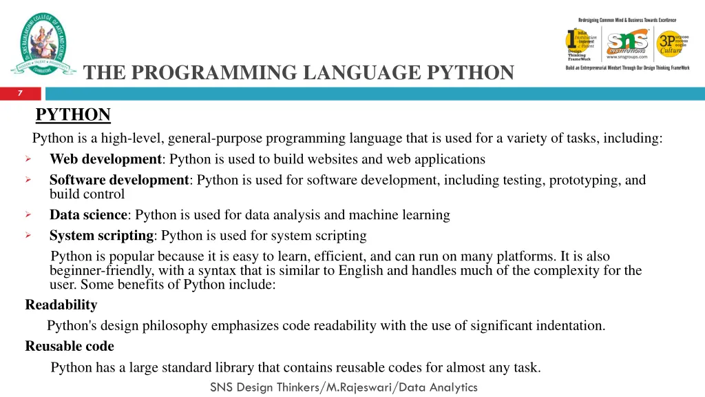 the programming language python
